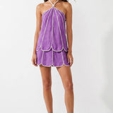 Shell Panel Linen Skort: Off White / L
