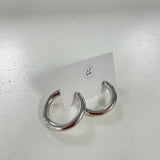 All Fav Time Silver Hoops