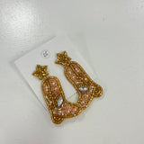 Pink Boots Beaded Earrings